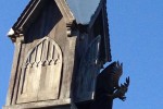 Hogsmeade clock tower. The owl emerges every 30 minutes.